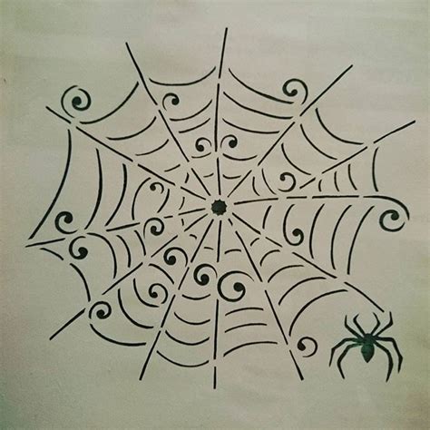 Whimsical Spider Web Stencil