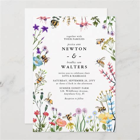 Whimsical Wildflower Wedding Invitation