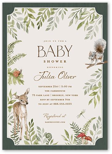 Whimsical Woodland Baby Announcement Template