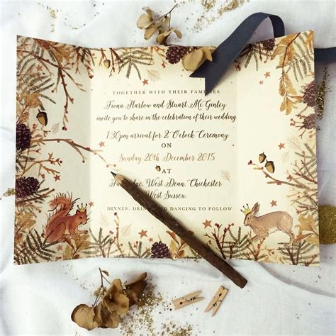 Whimsical Woodland Wedding Invitation Template