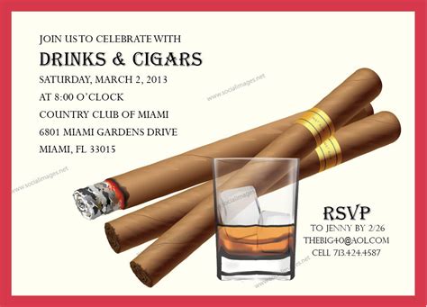 Whiskey and Cigar Night Invitation