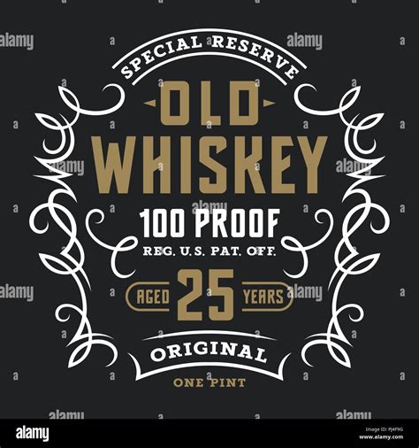 Whiskey label design elements for customizable bottles