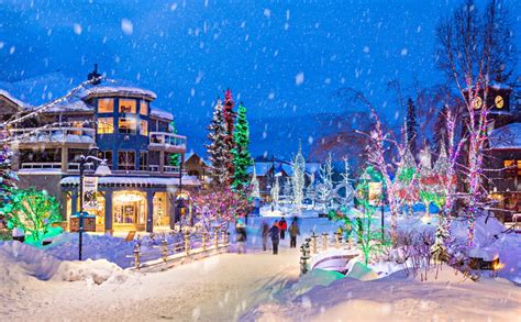 Whistler Village during Christmas time