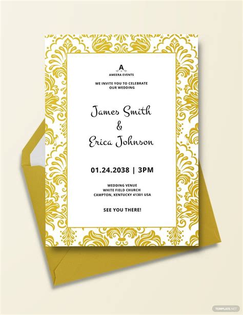 White and Gold Invitation Template