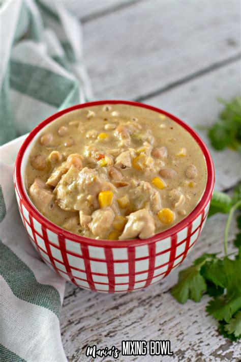 White chili in a bowl