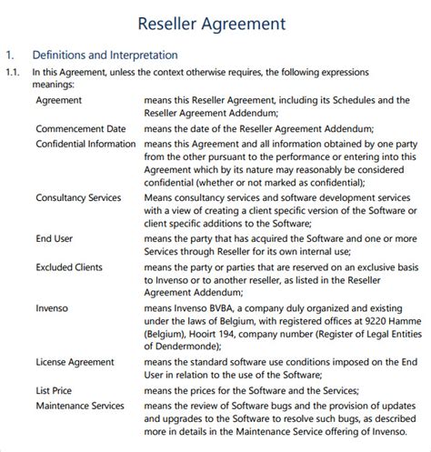 White Label Reseller Agreement Template Doc