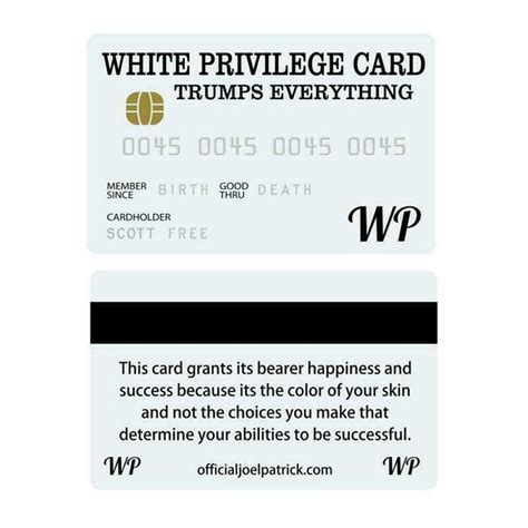 White Privilege Card Template