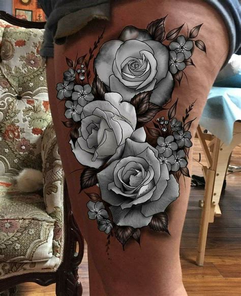 White rose tattoo design