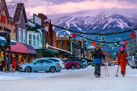 Whitefish Montana Snow Covered Streets