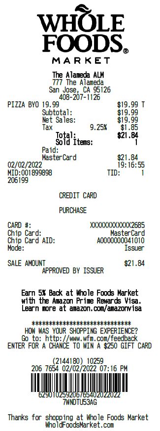 Whole Foods Shopper with Receipt