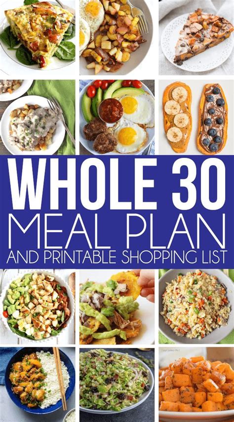 Whole30 meal plan template