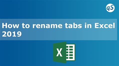 Why Rename Tabs in Excel