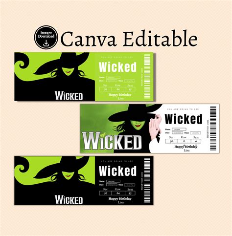 Wicked Ticket Template 3