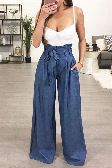 Wide Leg Pants with Belt