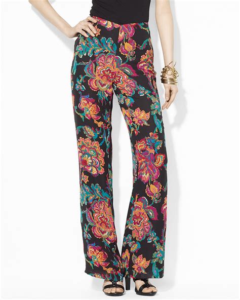 Wide Leg Pants with Floral Pattern