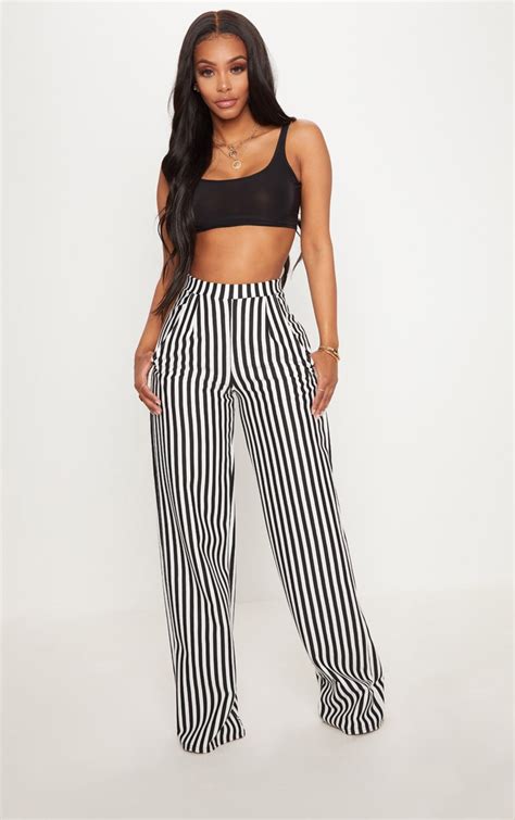 Wide Leg Pants with Stripes