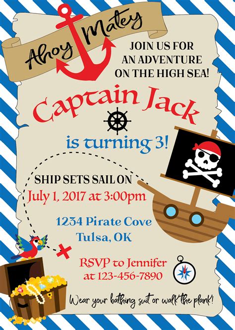 Pirate Ship Invitation