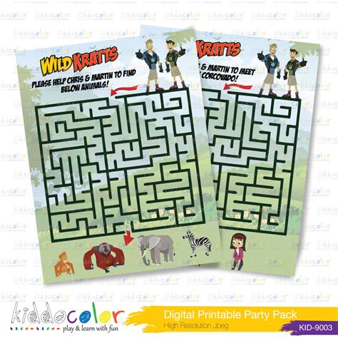 Wild Kratts Printable Mazes