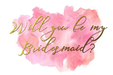 Will You Be My Bridesmaid Free Printable Template