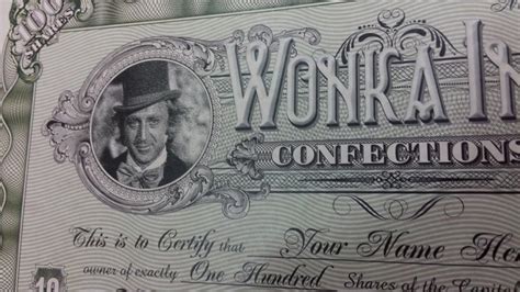 Willy Wonka Certificate