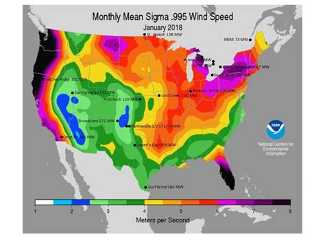 Wind speed map