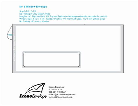 Sample of 9x12 Window Envelope Template