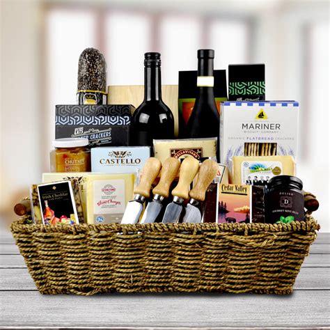 Wine and cheese gift basket