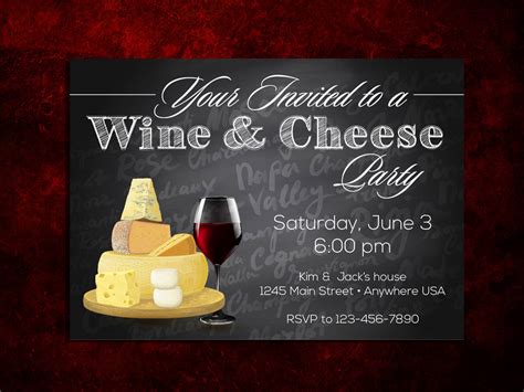 Wine and Cheese Party Invitation Template 4