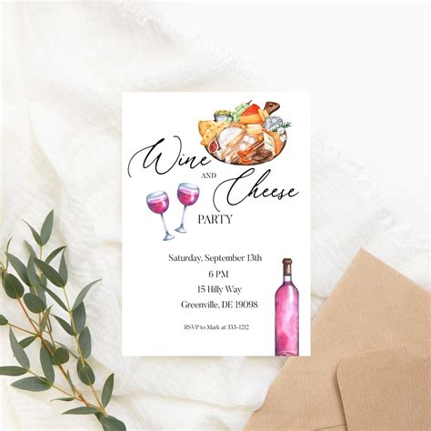 Wine and Cheese Retirement Invitation