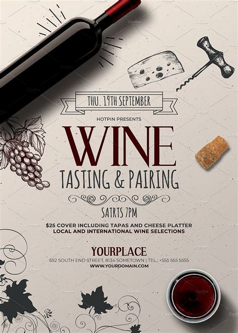 A wine and painting flyer template example