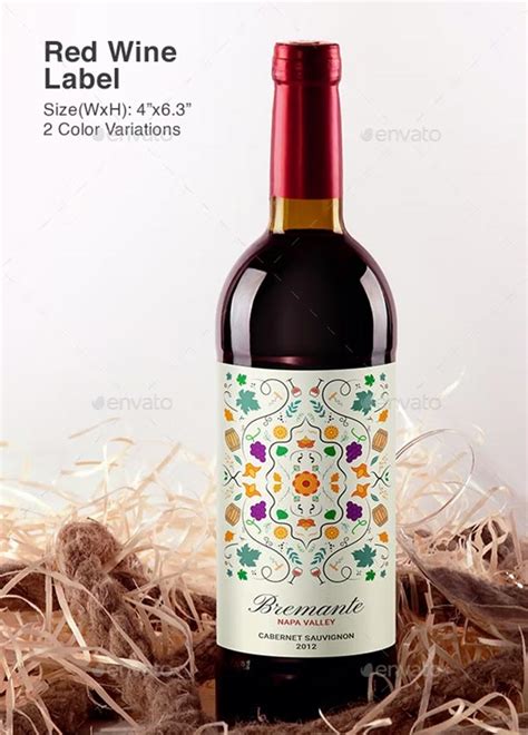 Wine label design template example