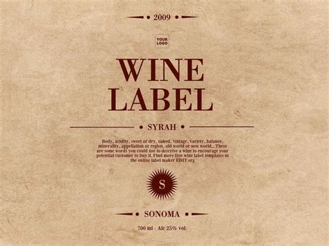 Wine label template design gallery 4