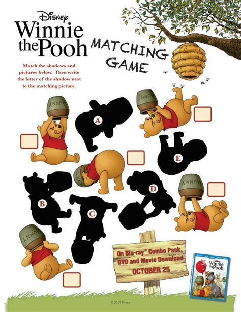 Winnie the Pooh Educational Worksheets for Kids