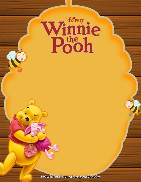 Winnie the Pooh invitation template ideas