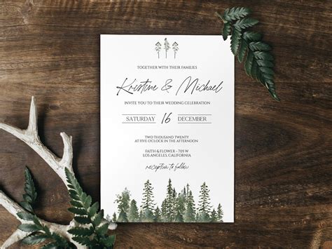 Winter Forest Invitation Template