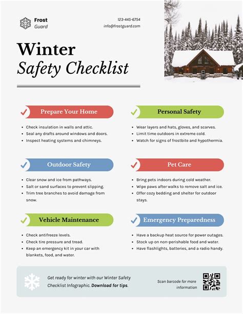 Winter safety checklist infographic