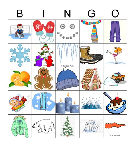 Winter Scenes Bingo