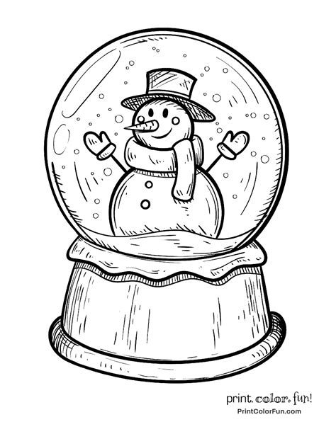 Winter Snow Globe Coloring Pages