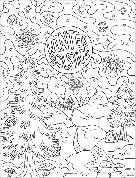 Winter Solstice Coloring Pages for Adults to Print