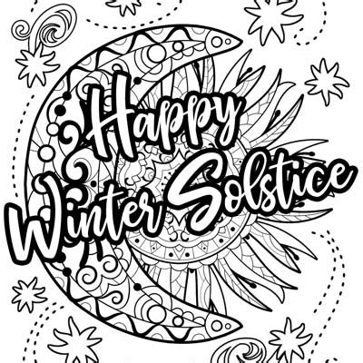 Winter Solstice Coloring Pages for Kids to Print