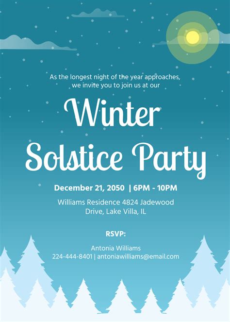 Winter Solstice Party Invitation Template