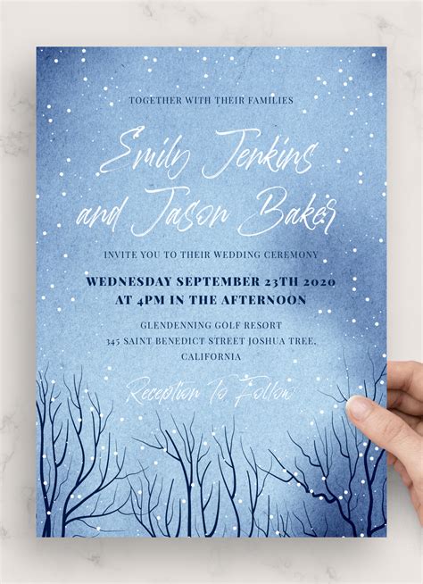 Winter Wedding Invitation Template