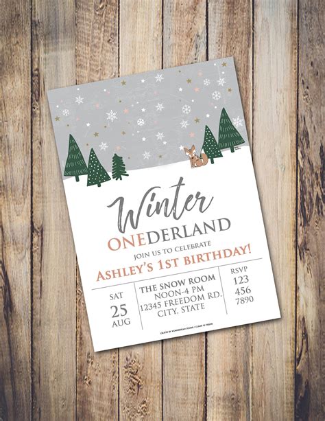 Winter Wonderland Birthday Invitation