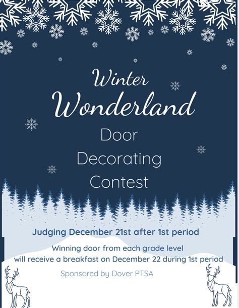 Winter Wonderland Door Decorating Contest Flyer Template