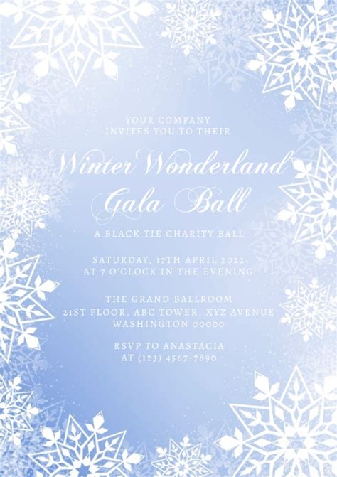 Winter wonderland invitation template