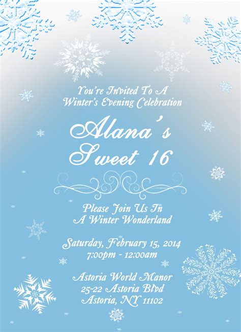 Winter Wonderland Invitations Templates Free Gallery Image 1