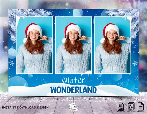 A winter wonderland photo booth template