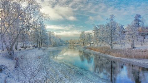 Family in a winter wonderland scene