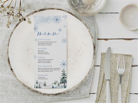 Winter Wonderland Recipe Card Template