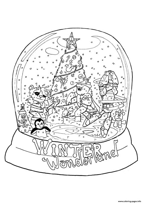 Winter Wonderland Snow Globe Coloring Pages